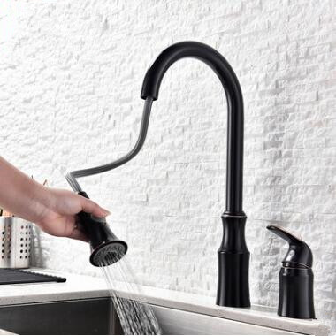 Antique Black Bronze Brass Kitchen Pull Out Mixer Sink Faucet TP235B Antique Black Bronze Brass Kitchen Pull Out Mixer Sink Faucet TP235B