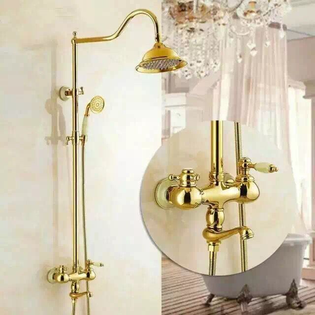 Special Design Brass Bathroom Golden Rainfall Wall Mounted Shower Faucet TS1433G Special Design Brass Bathroom Golden Rainfall Wall Mounted Shower Faucet TS1433G
