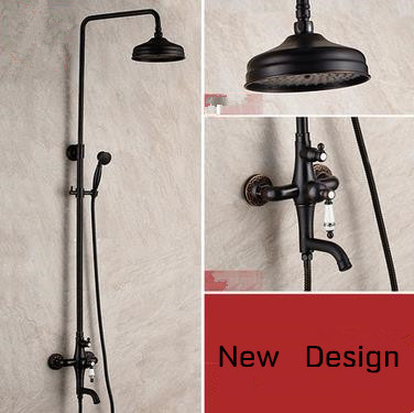 Antique Black Bronze Brass Round Shower Head Rainfall Shower Tap TS655B Antique Black Bronze Brass Round Shower Head Rainfall Shower Tap TS655B