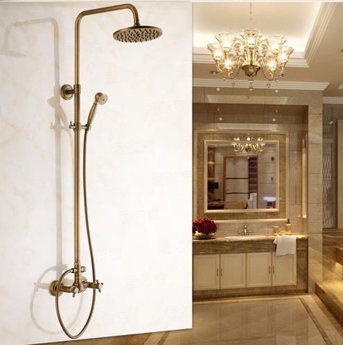 Antique Wall Mount Tub Shower Faucet with 8 inch Shower Head + Hand Shower TSA002 Antique Wall Mount Tub Shower Faucet with 8 inch Shower Head + Hand Shower TSA002