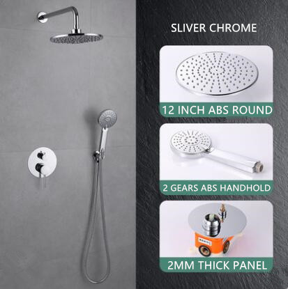 Sliver Chrome Finished Brass Bathroom Concealed Installation Rainfall Shower Set TSC530 Sliver Chrome Finished Brass Bathroom Concealed Installation Rainfall Shower Set TSC530