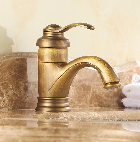Antique Inspired Brass Bathroom Sink Faucet - Polished Brass Finish T0405A Antique Inspired Brass Bathroom Sink Faucet - Polished Brass Finish T0405A