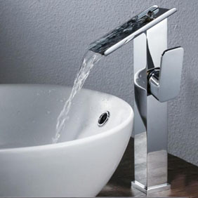 Contemporary Brass Bathroom Sink Faucet Chrome Finish T6003 Contemporary Brass Bathroom Sink Faucet Chrome Finish T6003
