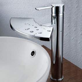 Contemporary Brass Bathroom Sink Faucet - Chrome Finish T6007 Contemporary Brass Bathroom Sink Faucet - Chrome Finish T6007