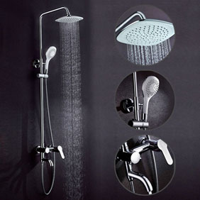 Contemporary 8 inch Shower Head + Hand Shower Shower Faucet - TSC004 Contemporary 8 inch Shower Head + Hand Shower Shower Faucet - TSC004