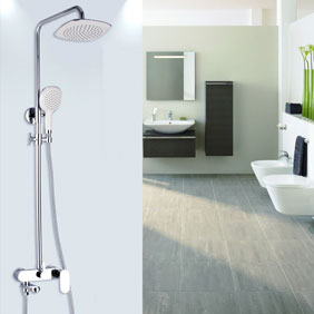 Contemporary Shower Faucet with 8 inch Shower Head + Hand Shower - TSC010 Contemporary Shower Faucet with 8 inch Shower Head + Hand Shower - TSC010