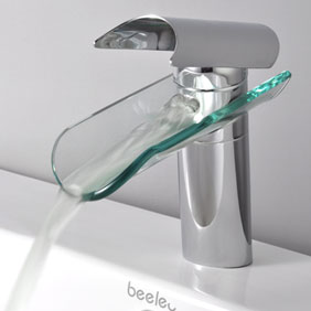Single Handle Waterfall Glass Bathroom Sink Faucet (T0814) Single Handle Waterfall Glass Bathroom Sink Faucet (T0814)