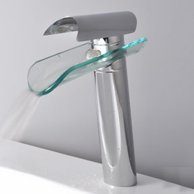 Single Handle Waterfall Glass Bathroom Sink Faucet (T0814H) Single Handle Waterfall Glass Bathroom Sink Faucet (T0814H)