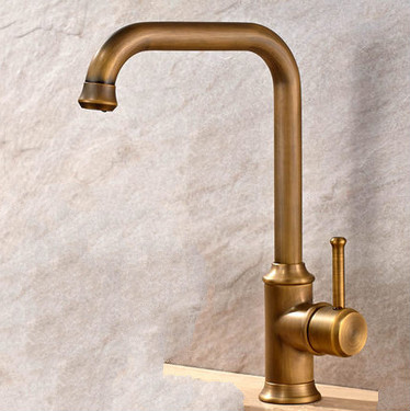 Antique Brass Finish Single Handle Swivel Kitchen Faucet T02001 Antique Brass Finish Single Handle Swivel Kitchen Faucet T02001