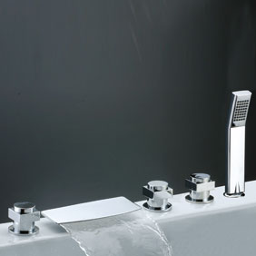 Waterfall Tub Faucet with Hand Shower (Chrome Finish) T7016 Waterfall Tub Faucet with Hand Shower (Chrome Finish) T7016