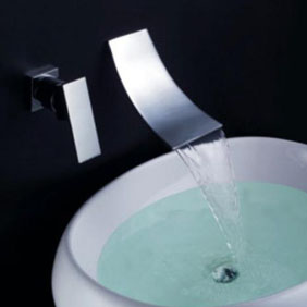 Waterfall Widespread Contemporary Bathroom Sink tap(Chrome Finish)T6015 Waterfall Widespread Contemporary Bathroom Sink tap(Chrome Finish)T6015